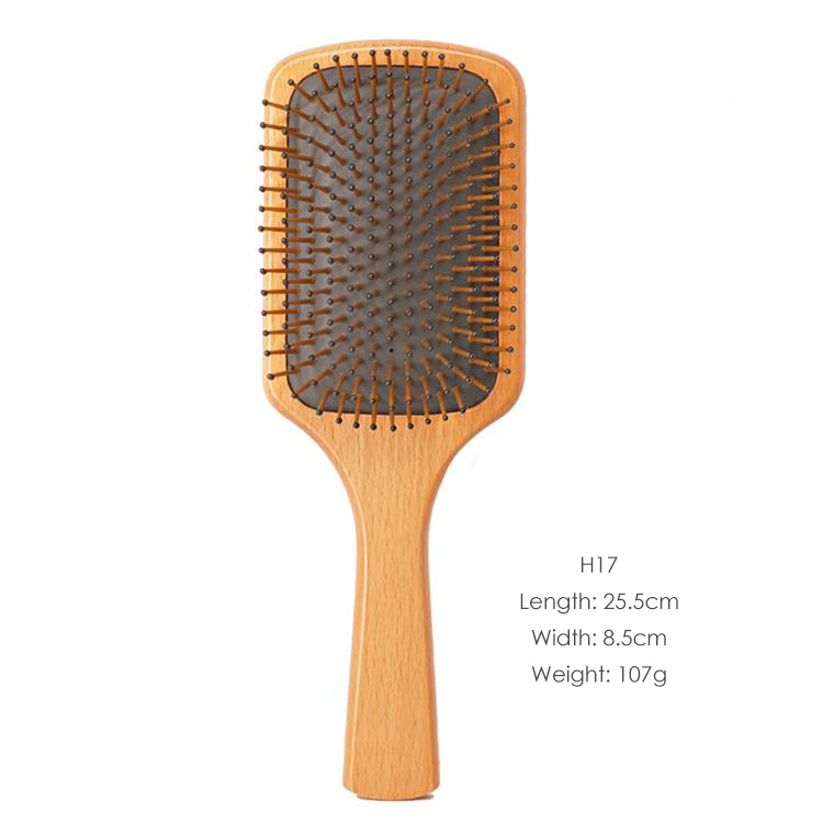 wooden paddle hair brush-h17