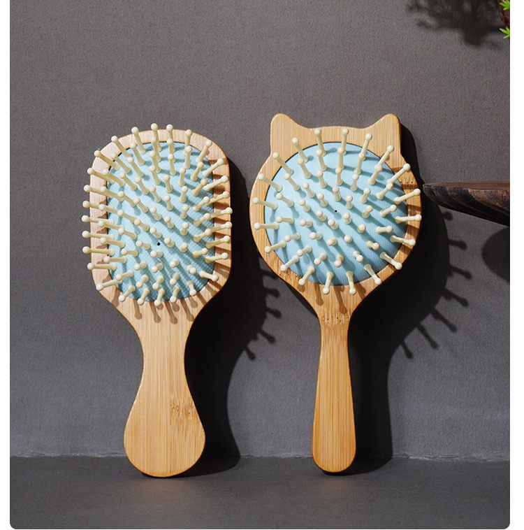 bamboo paddle hair brush kids detail