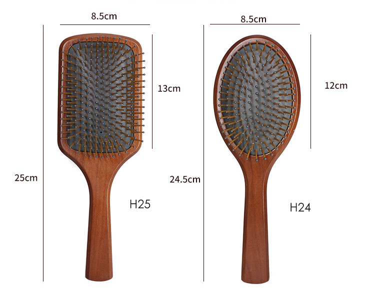 cherry wooden paddle hairbrush